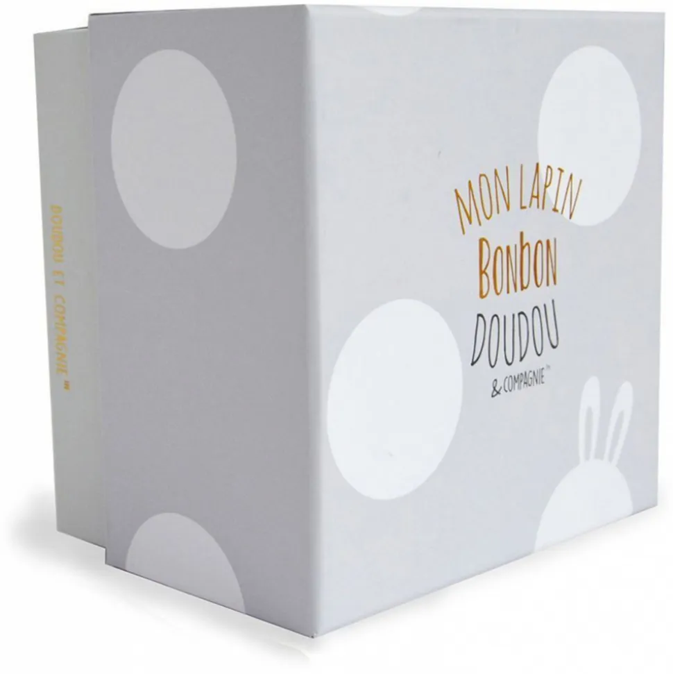 Peluche bébé lapin bonbon 20 cm taupe