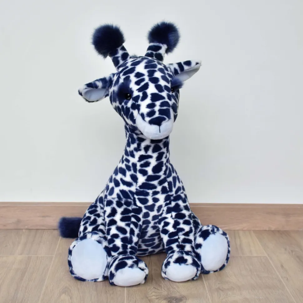 Peluche bébé lisi la girafe bleue 50 cm