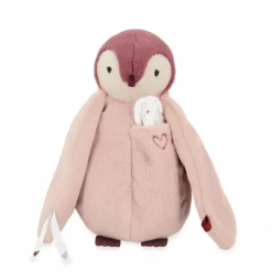 Peluche à bisous pingouin rose