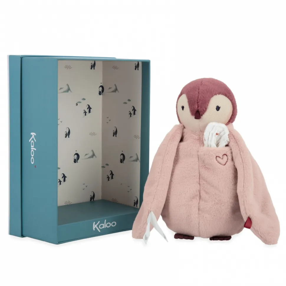 Peluche à bisous pingouin rose