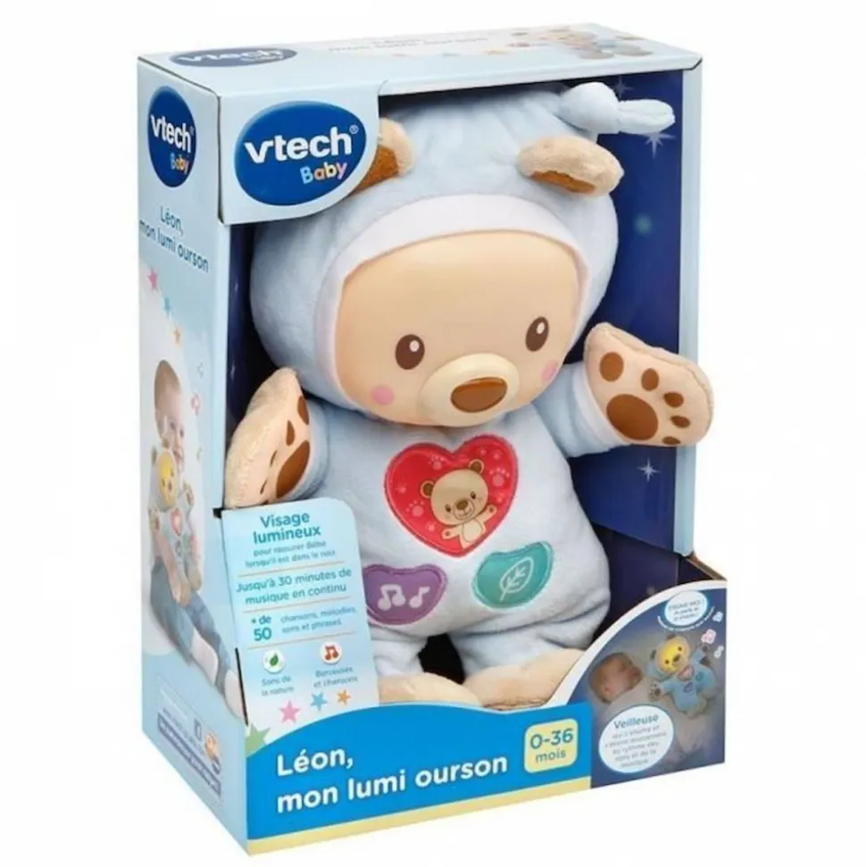 Peluche d'activité léon, mon lumi ourson