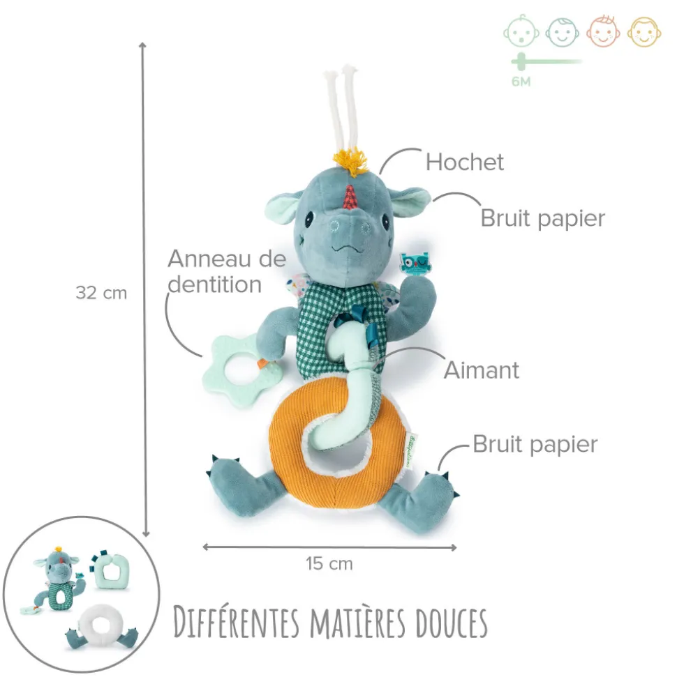 Peluche d'activités sensorielles joe
