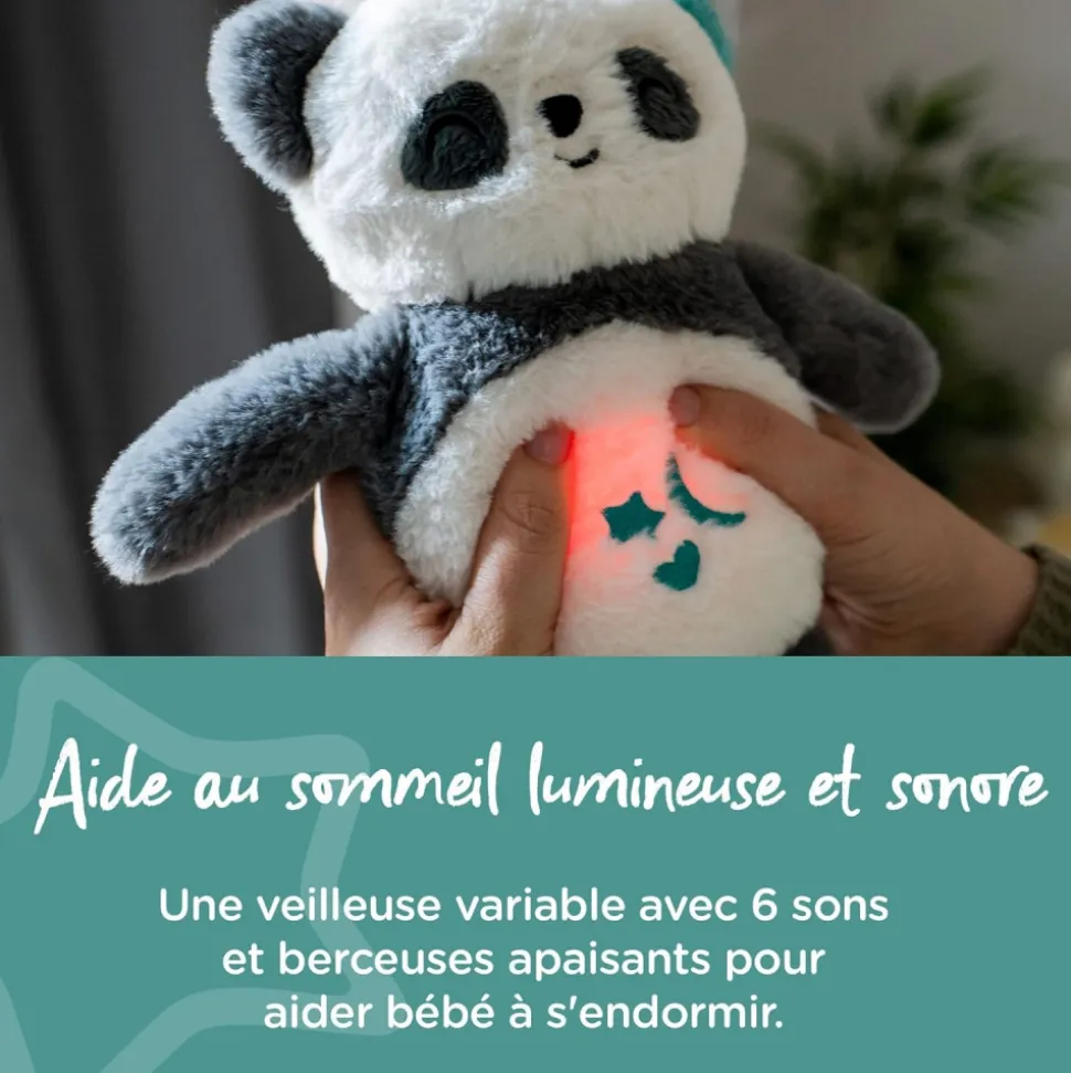 Peluche d'aide au sommeil rechargeable grofriend - pippo le panda