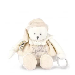 Peluche d'éveil ours 30 cm blanc