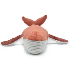 Peluche géante les ptipotos baleine et son bébé gravillou terracotta