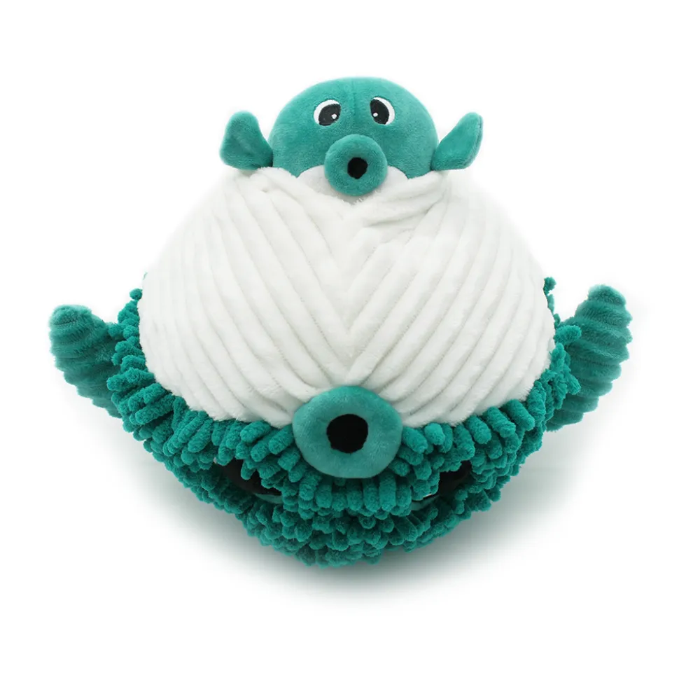 Peluche géante les ptipotos poisson globe et son bébé gobetou vert