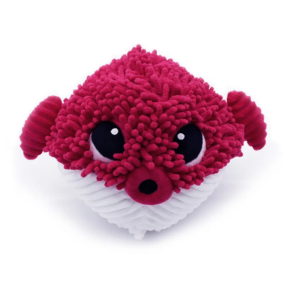 Peluche géante les ptipotos poisson globe et son bébé gobetou betterave
