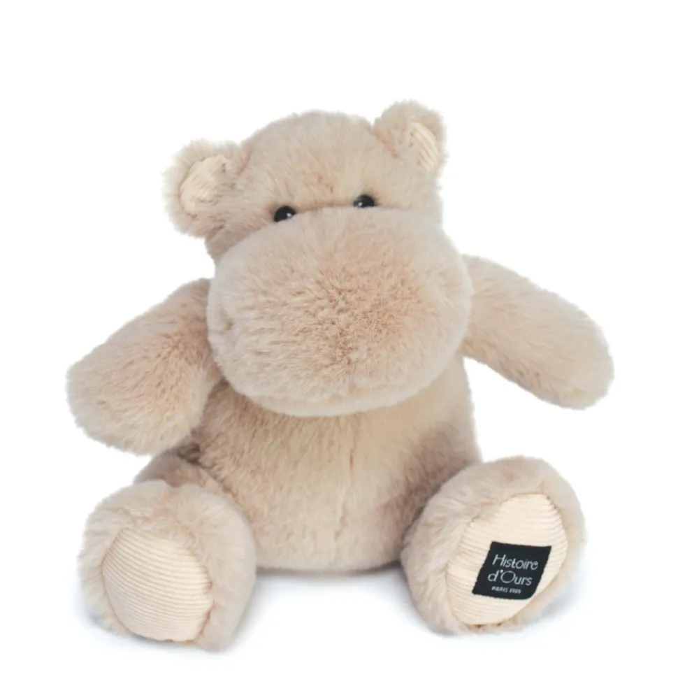 Peluche hippopotame 25 cm beige