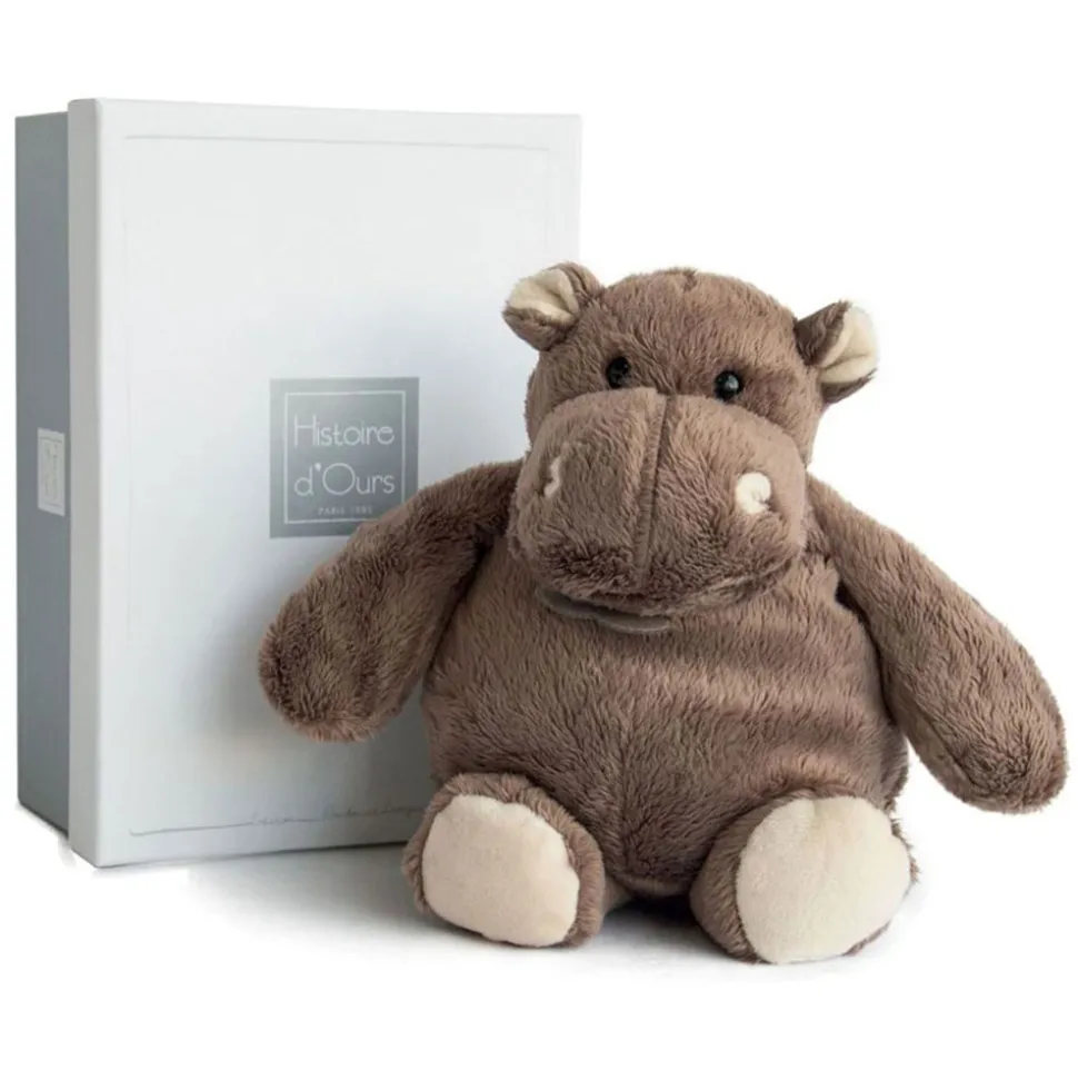 Peluche hippopotame marron 23 cm