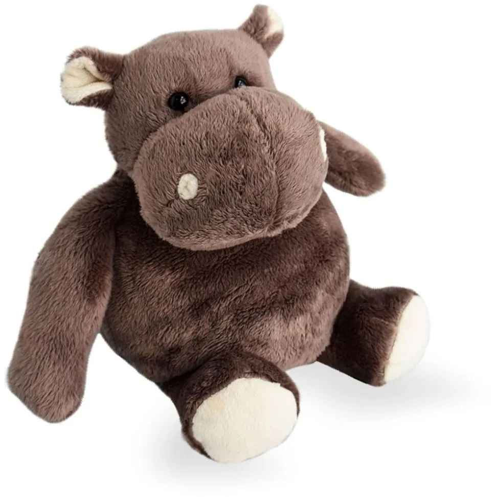 Peluche hippopotame marron 23 cm