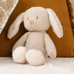 Peluche lapin bouclette 30cm beige teddy bouclette