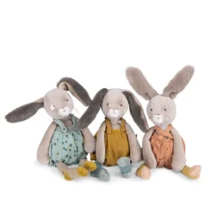 Peluche lapin 40cm trois petits lapins - ocre