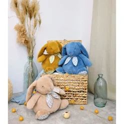 Peluche lapin doudou 42 cm bleu