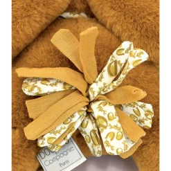 Peluche lapin doudou ocre 25 cm