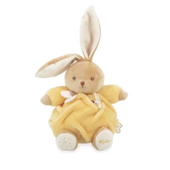 Peluche lapin patapouf 17 cm jaune