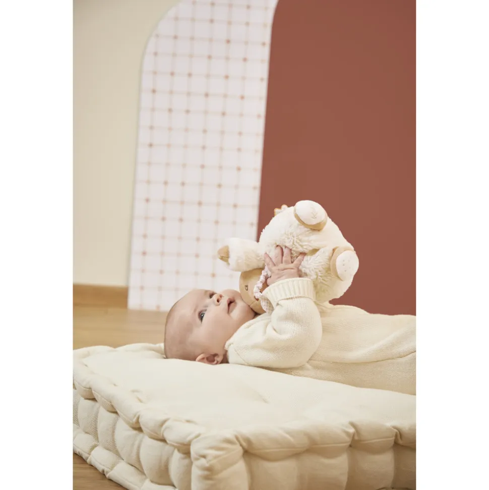 Peluche lapin patapouf musical 17 cm crème