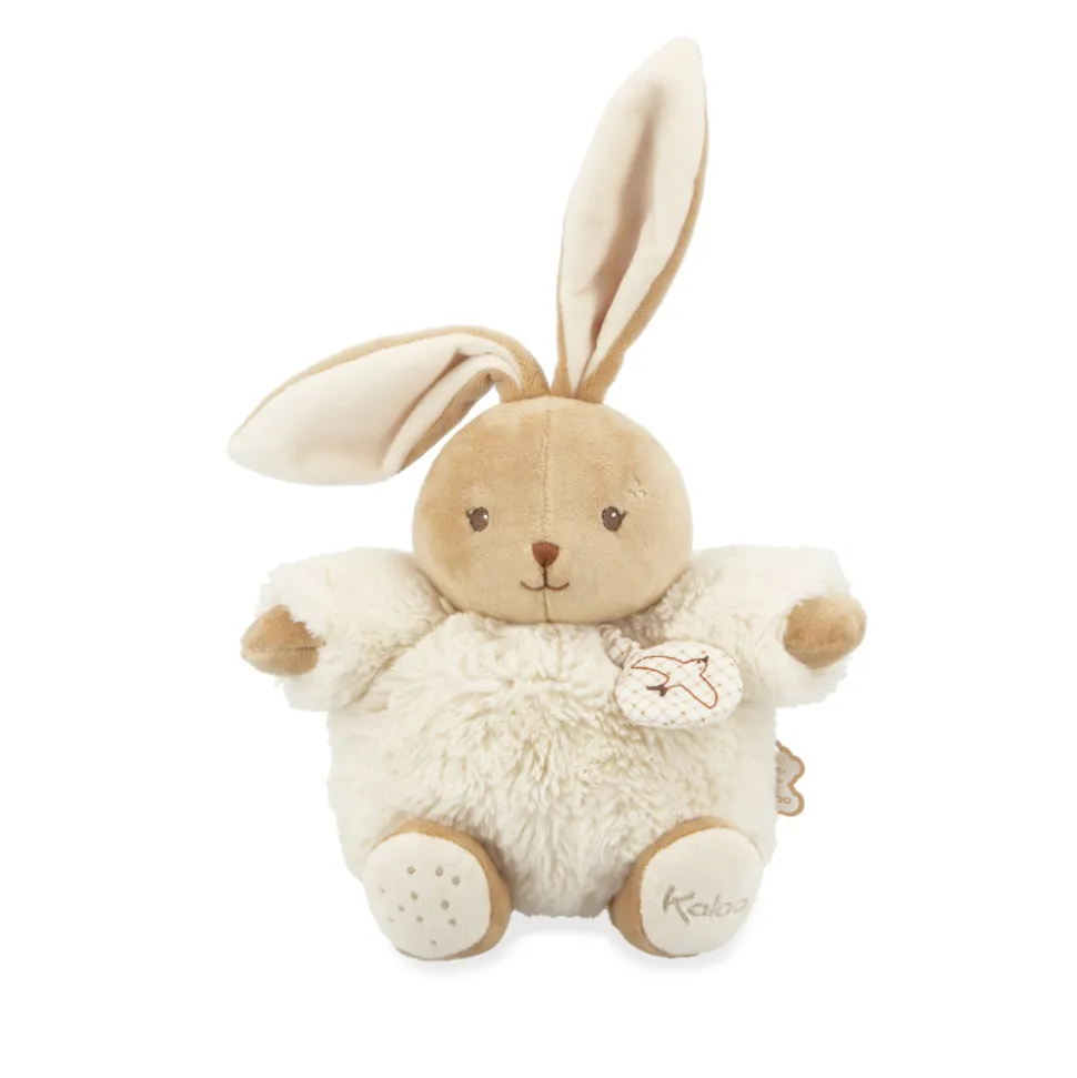 Peluche lapin patapouf musical 17 cm crème