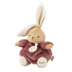 Peluche lapin patapouf musical 17 cm bordeaux