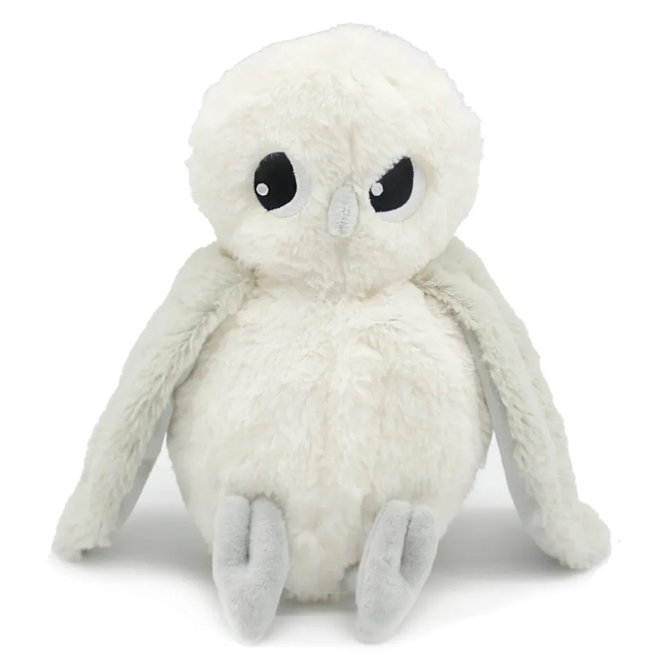 Peluche les ptipotos chouette maman et bébé gris clair