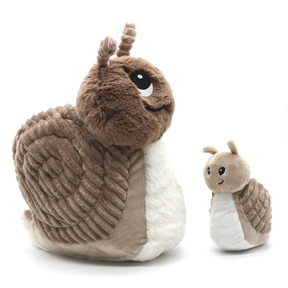 Peluche les ptipotos escargot et son bébé brun