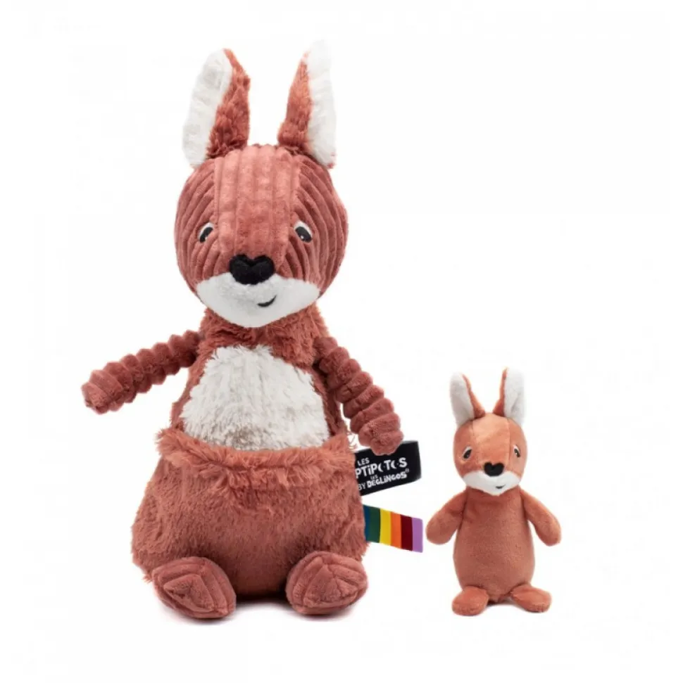 Peluche les ptipotos kangourou et son bébé allezou terracotta