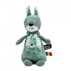 Peluche les ptipotos kangourou et son bébé allezou vert