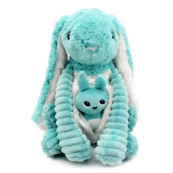 Peluche les ptipotos lapin et son bébé aqua