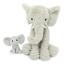 Peluche les ptipotos éléphant et son bébé gris
