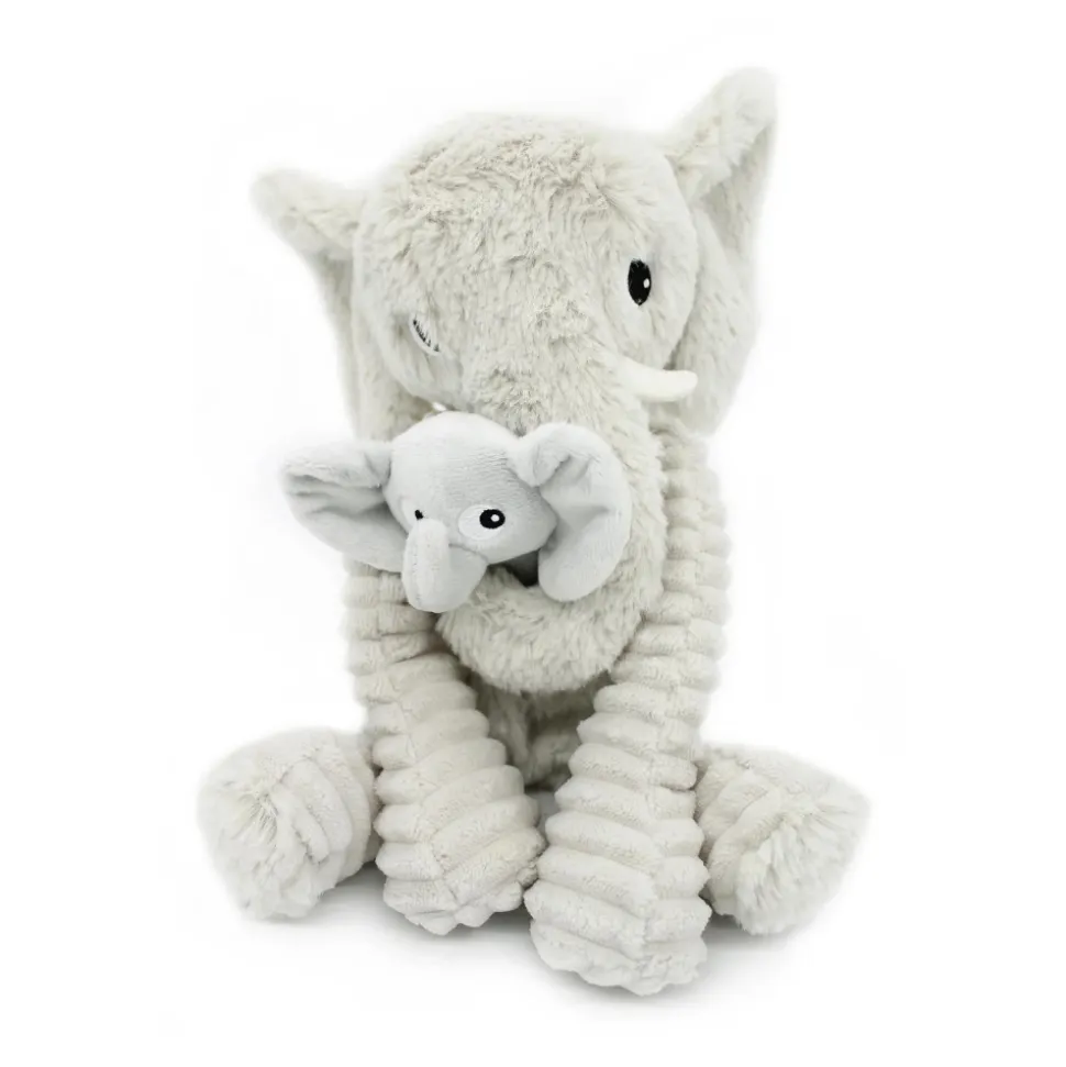 Peluche les ptipotos éléphant et son bébé gris