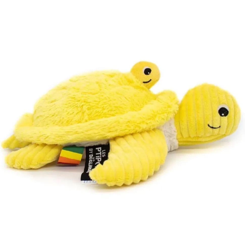 Peluche les ptipotos maman et bébé tortue jaune