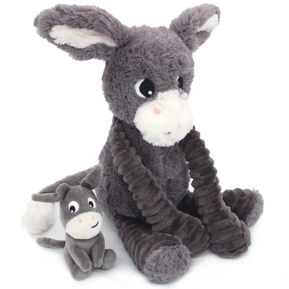 Peluche les ptipotos âne et son bébé