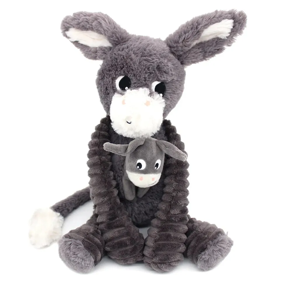 Peluche les ptipotos âne et son bébé