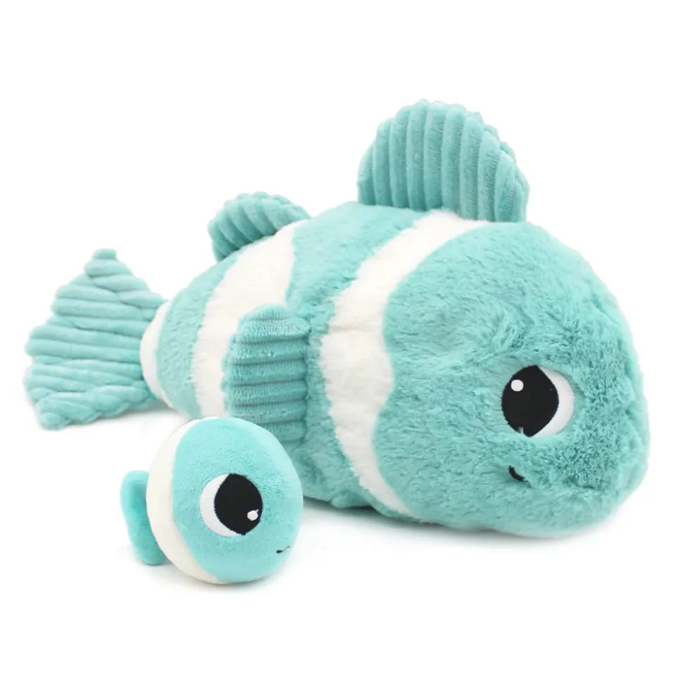 Peluche les ptipotos poisson clown maman et bébé aqua
