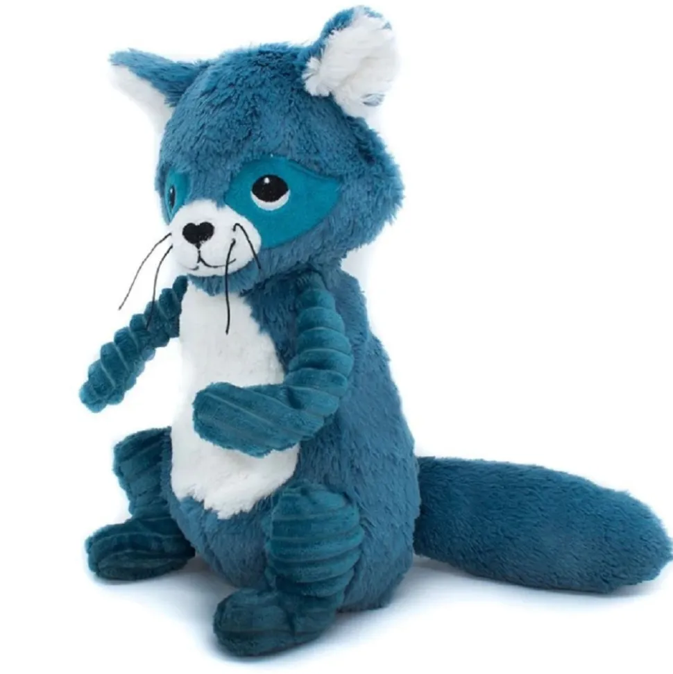 Peluche les ptipotos raton laveur netoitou bleu