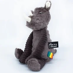 Peluche les ptipotos rhinocéros grobisous gris