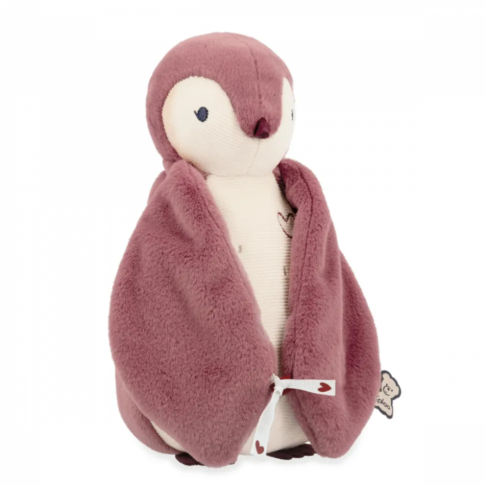 Peluche manchot enregistreuse et bruits blanc rose