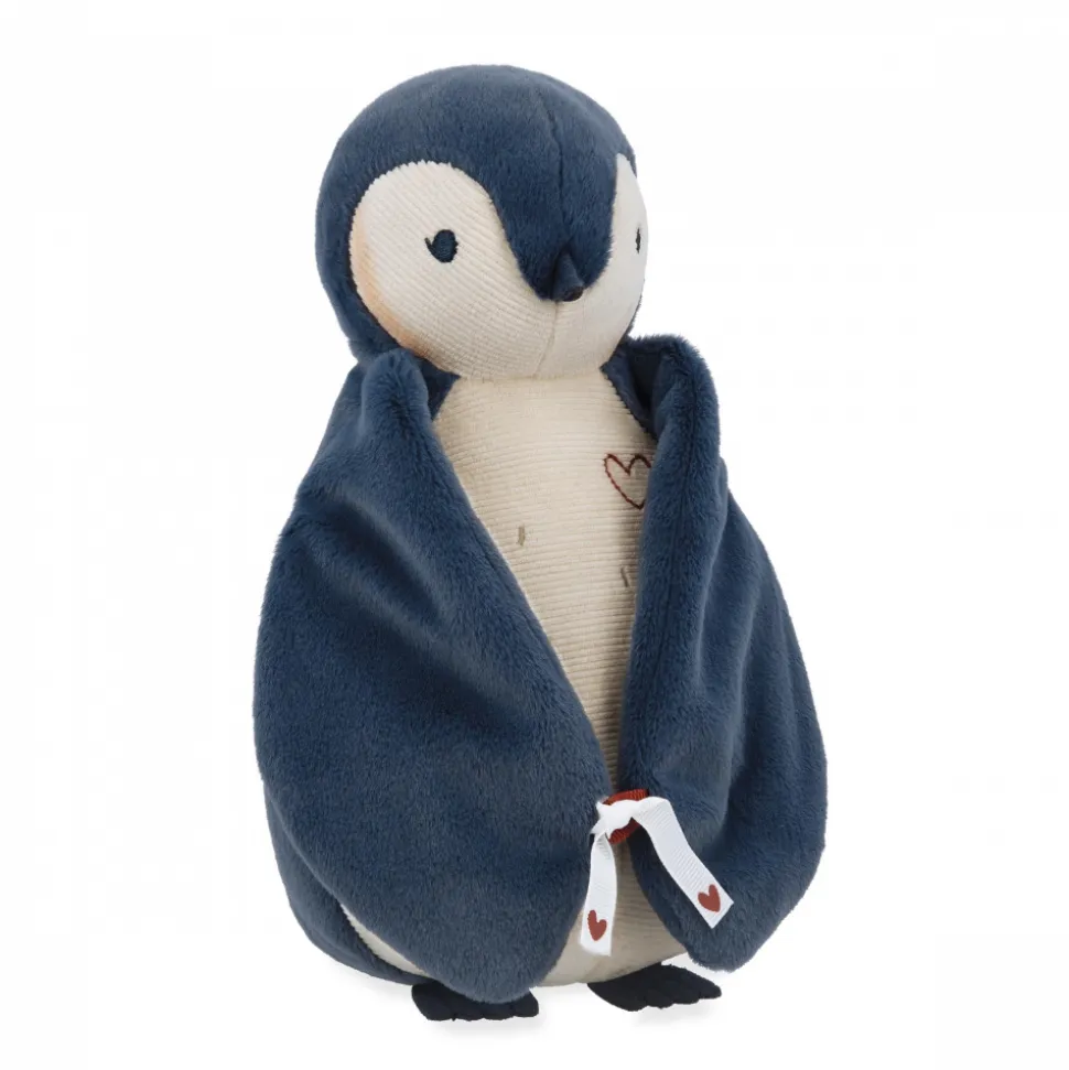 Peluche manchot enregistreuse et bruits blanc bleu