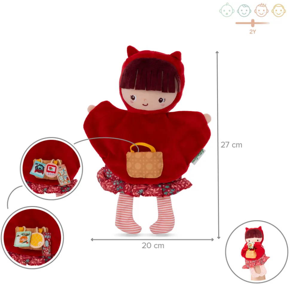 Peluche marionnette à main chaperon rouge