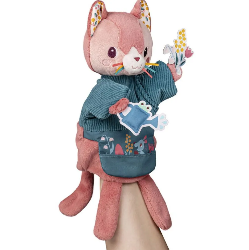 Peluche marionnette à main jeanne le chat
