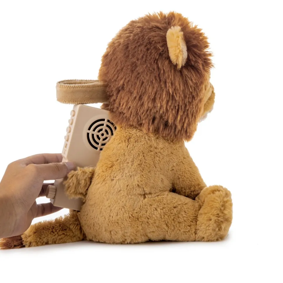 Peluche musicale bruit blanc avec détecteur de pleurs lion
