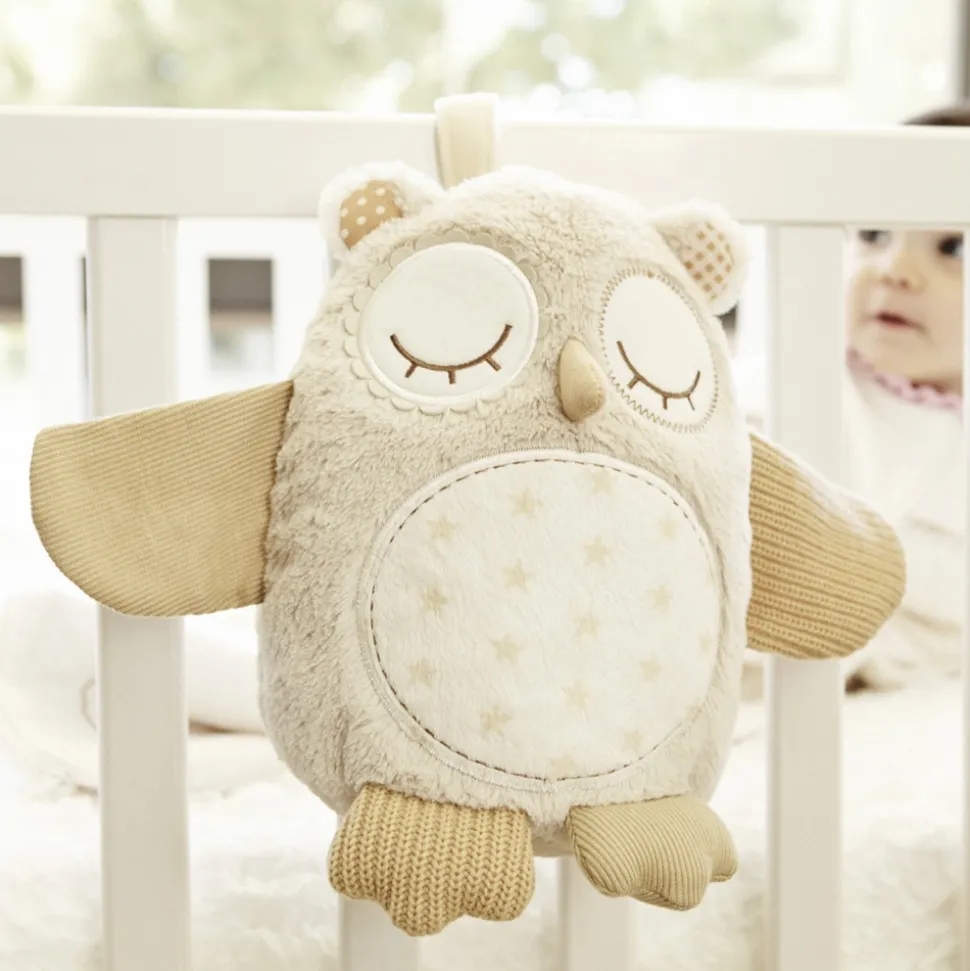 Peluche musicale bruit blanc avec détecteur de pleurs hibou