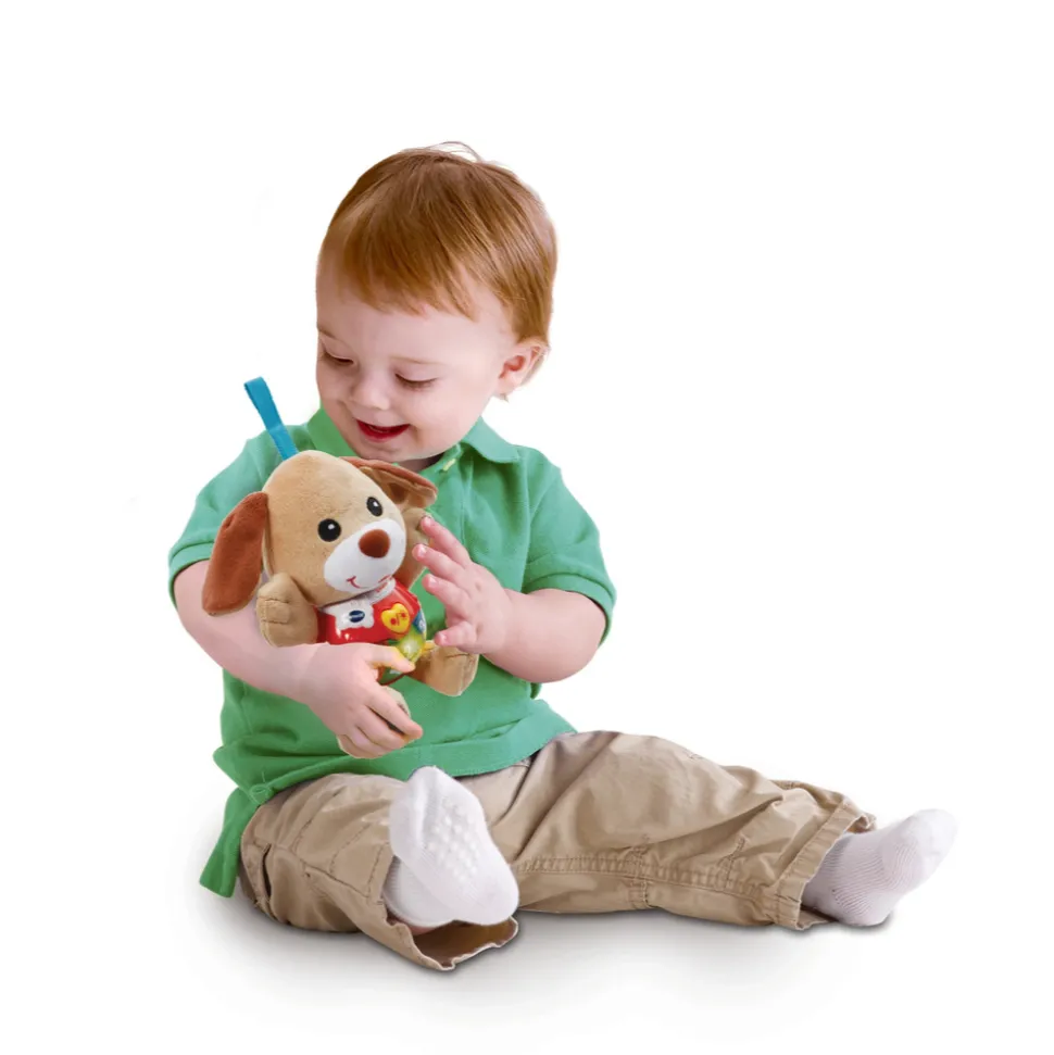 Peluche musicale chant'toutou brun