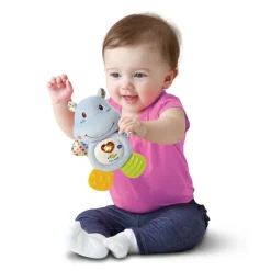 Peluche musicale croc'hippo bleu