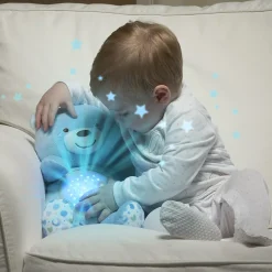 Peluche ourson projecteur first dream bleu