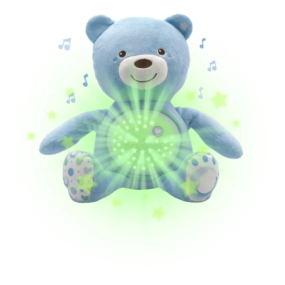 Peluche ourson projecteur first dream bleu