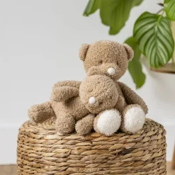 Peluche ours teddy bouclette 24cm caramel