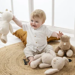 Peluche rhino bouclette 30cm caramel teddy bouclette