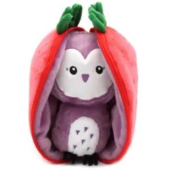 Peluche réversible flipetz chouette et fraise