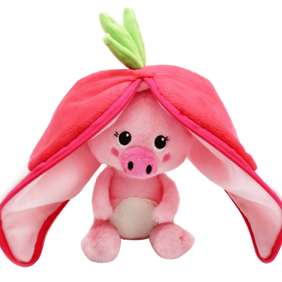 Peluche réversible flipetz cochon et radis