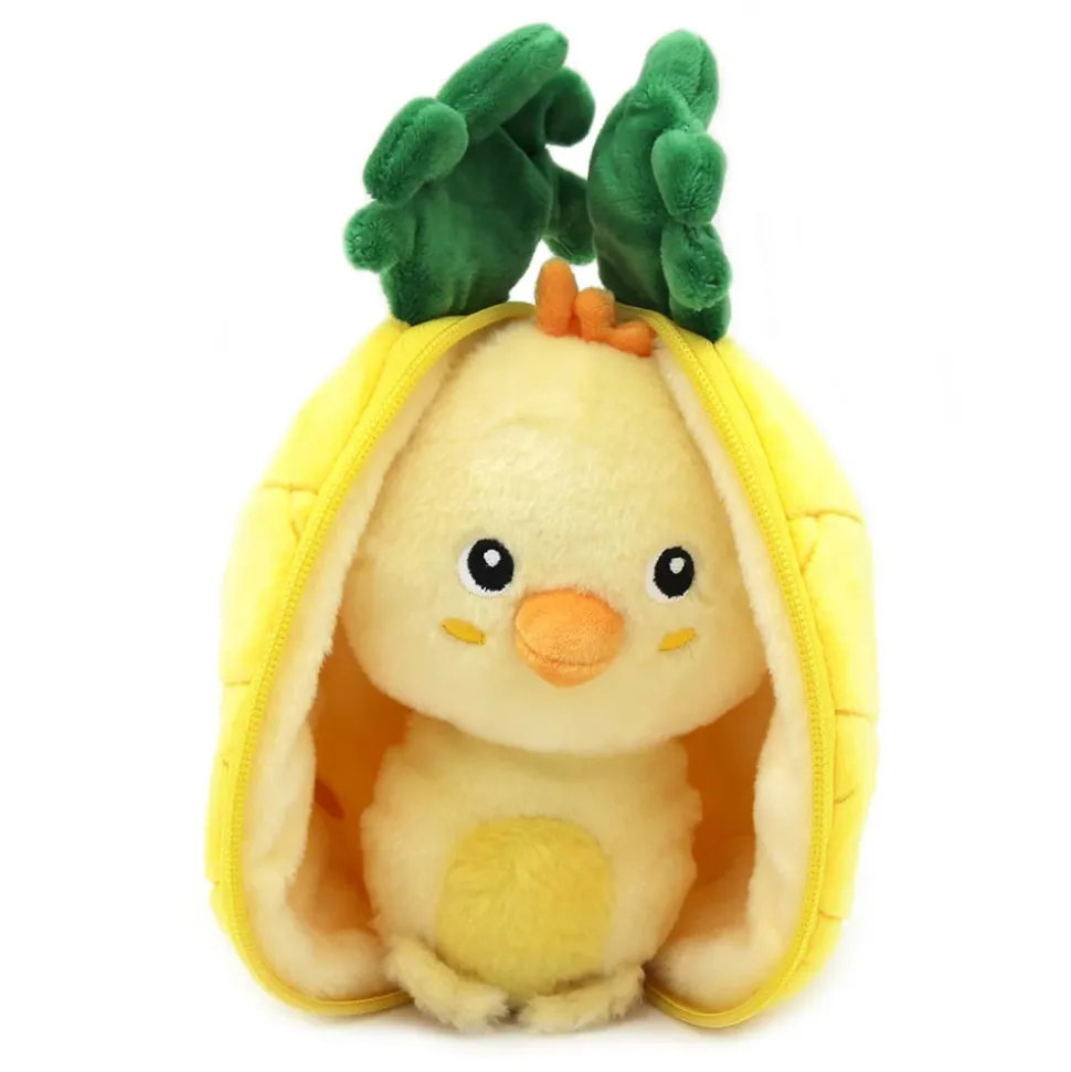 Peluche réversible flipetz poussin et ananas